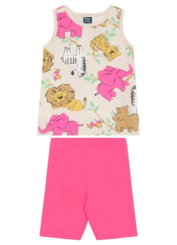 Bee Loop - Conjunto Regata e Bermuda Infantil Bee Loop Bege