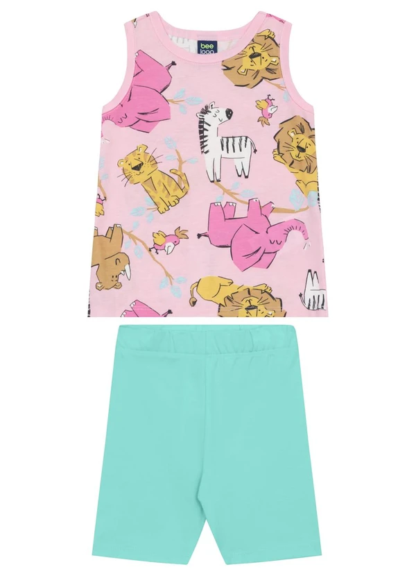Bee Loop - Conjunto Regata e Bermuda Infantil Bee Loop Rosa