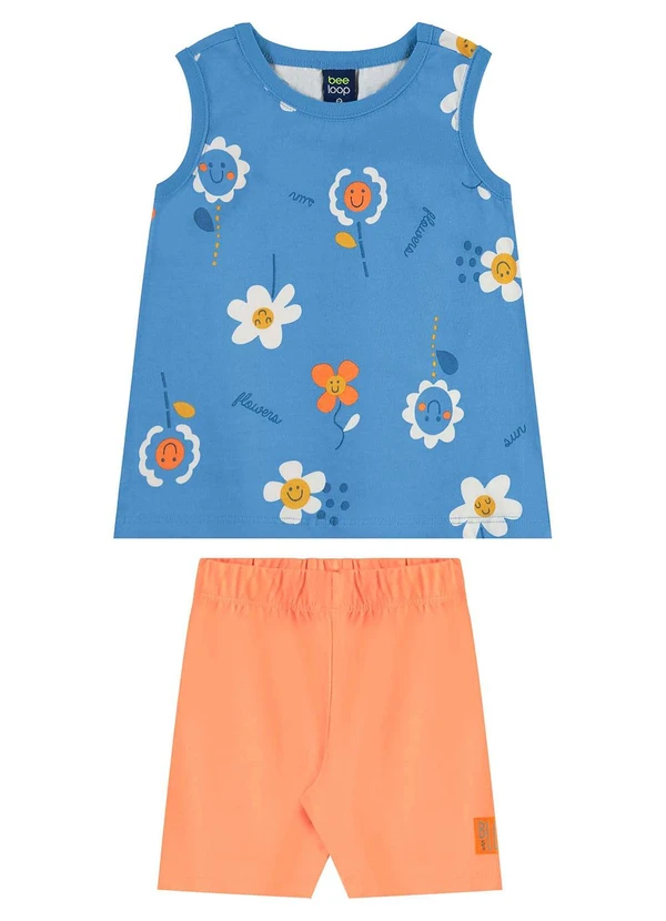 Bee Loop - Conjunto Regata e Bermuda Menina Azul 2