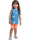 Bee Loop - Conjunto Regata e Bermuda Menina Rosa - variação: Azul