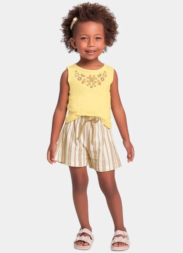 Fakini Kids - Conjunto Regata e Short Amarelo