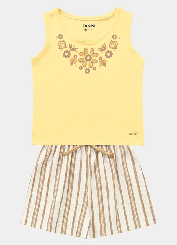 Fakini Kids - Conjunto Regata e Short Amarelo 2