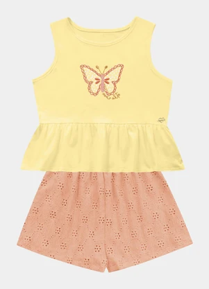Fakini Kids - Conjunto Regata e Short Amarelo - FAKINI KIDS