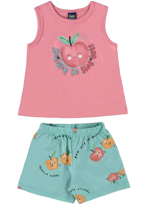 Bee Loop - Conjunto Regata e Short Bebê Menina Rosa