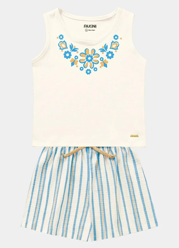 Fakini Kids - Conjunto Regata e Short Bege
