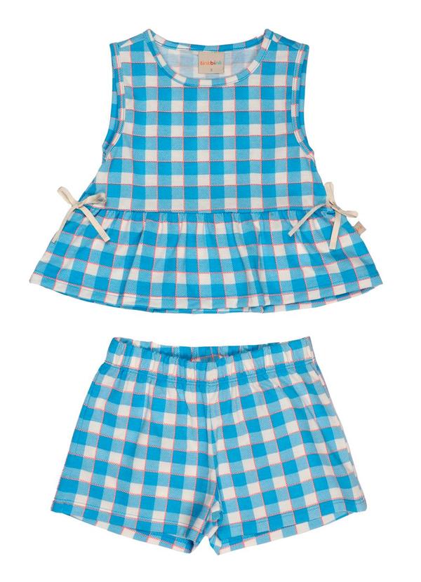 Tink Bink - Conjunto Regata e Short EstampadoEstampa Xadrez