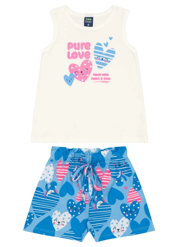 Bee Loop - Conjunto Regata e Short Infantil Bee Loop Branco