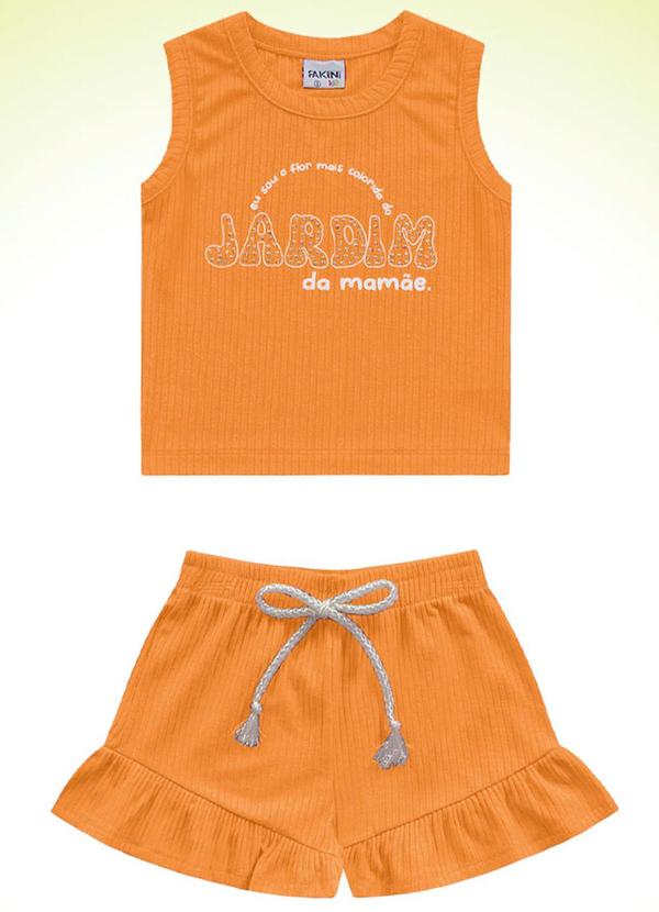 Fakini Kids - Conjunto Regata e Short Laranja