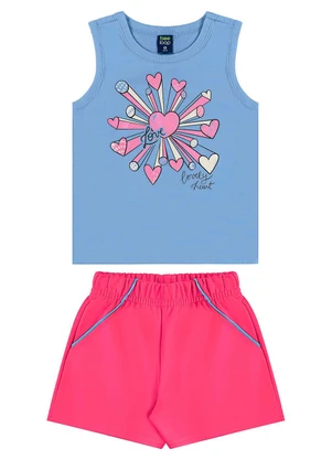 Bee Loop - Conjunto Regata e Short Menina Azul - BEE LOOP