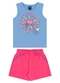 Bee Loop - Conjunto Regata e Short Menina Rosa - variação: Azul