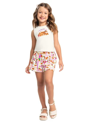 Conjunto Regata e Short Menina Bee Loop Branco - BEE LOOP