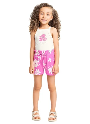 Conjunto Regata e Short Menina Bee Loop Rosa - BEE LOOP
