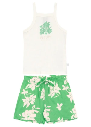 Conjunto Regata e Short Menina Bee Loop Verde - BEE LOOP