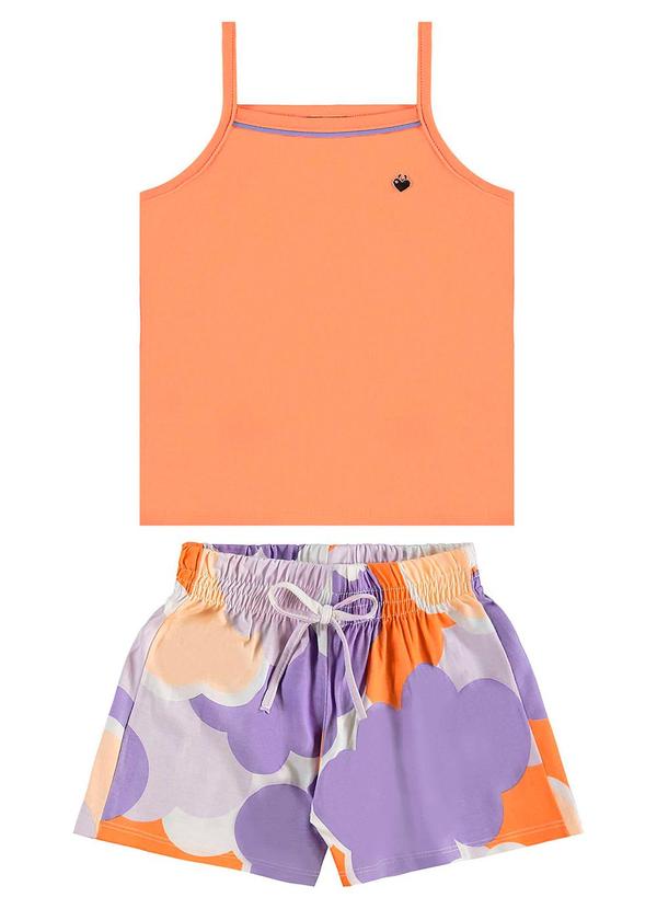 Bee Loop - Conjunto Regata e Short Menina Laranja 1