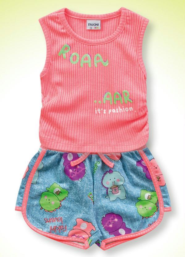 Fakini Kids - Conjunto Regata e Short Menina Rosa
