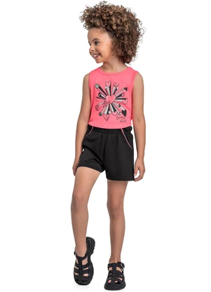 Bee Loop - Conjunto Regata e Short Menina Rosa - BEE LOOP