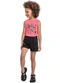 Bee Loop - Conjunto Regata e Short Menina Rosa - variação: Rosa