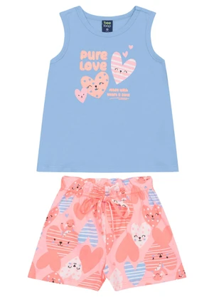 Conjunto Regata e Short para Menina Bee Loop Azul - BEE LOOP