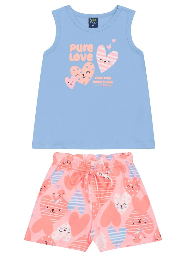 Bee Loop - Conjunto Regata e Short para Menina Bee Loop Azul