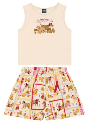 Conjunto Regata e Short para Menina Bee Loop Bege - BEE LOOP