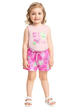 Conjunto Regata e Short para Menina Bee Loop Rosa - BEE LOOP