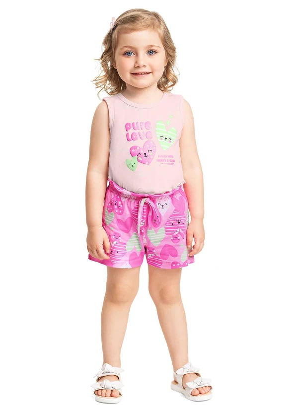 Bee Loop - Conjunto Regata e Short para Menina Bee Loop Rosa