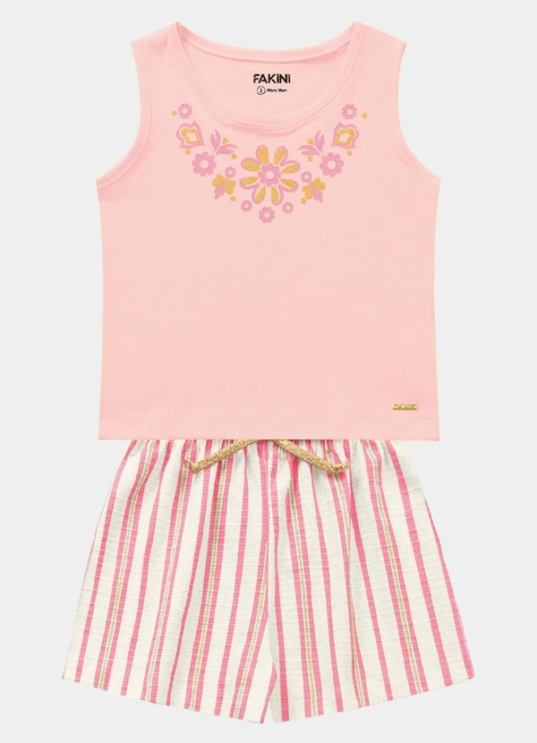 Fakini Kids - Conjunto Regata e Short Rosa