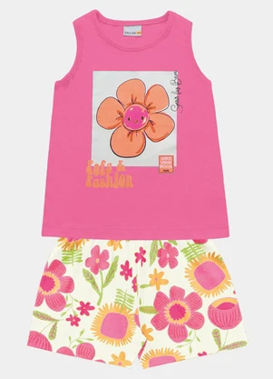 Fakini Kids - Conjunto Regata e Short Rosa - FAKINI KIDS