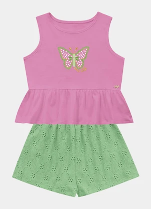 Fakini Kids - Conjunto Regata e Short Rosa - FAKINI KIDS