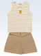 Fakini Kids - Conjunto Regata e Shorts Bege - variação: Bege