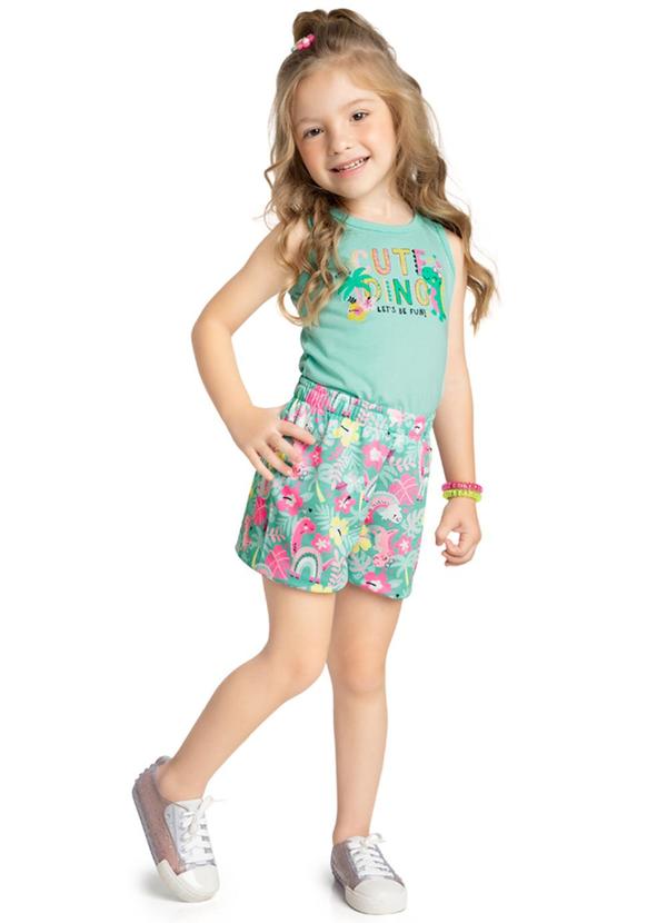 Marlan - Conjunto Regata e Shorts Dinossaurinhas Verde 1