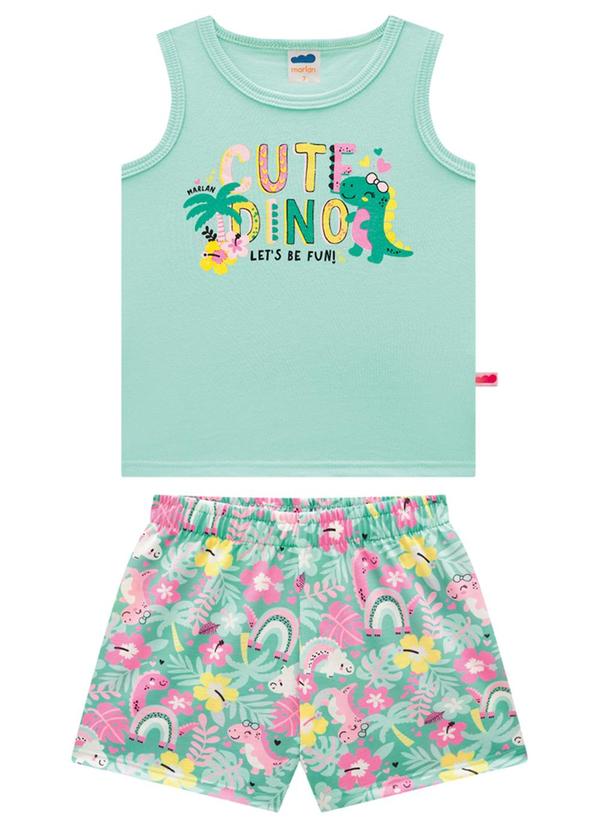 Marlan - Conjunto Regata e Shorts Dinossaurinhas Verde 2