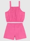 Carinhoso - Conjunto Regata e Shorts em Viscolinho Rosa - variação: Rosa