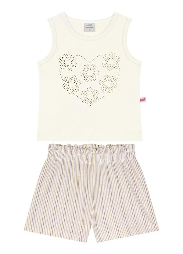 Marlan - Conjunto Regata e Shorts Glitter Color Bege 1