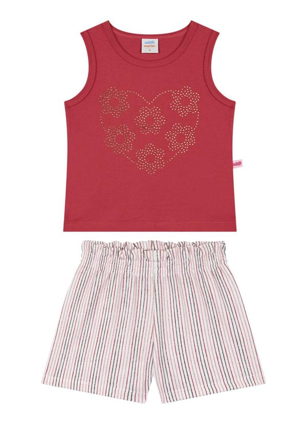 Marlan - Conjunto Regata e Shorts Glitter Color Vermelho 2