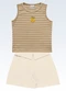Fakini Kids - Conjunto Regata e Shorts Bege - variação: Marrom
