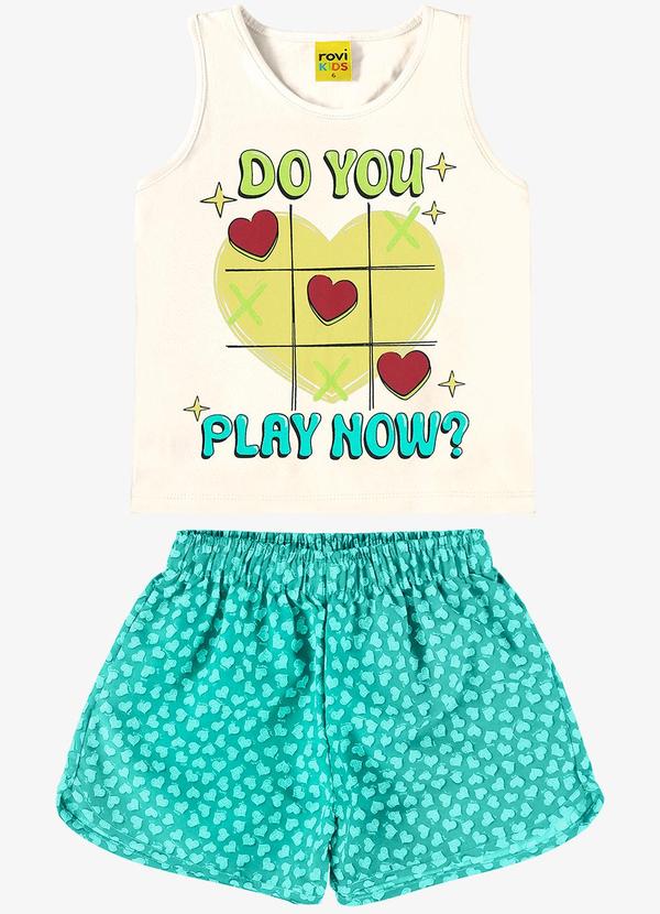 Rovi Kids - Conjunto Regata e Shorts Bege