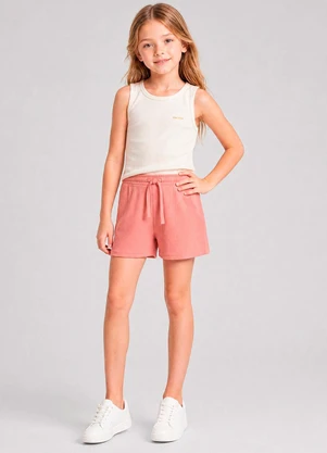 Marlan - Conjunto Regata e Shorts Saia Relevo Bege - MARLAN