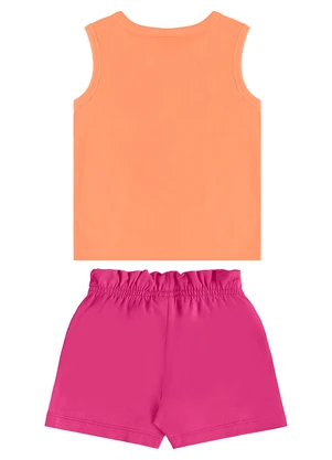 Bee Loop - Conjunto Regata Florezinhas Short Laranja - BEE LOOP
