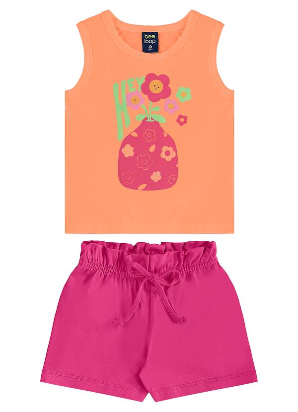 Bee Loop - Conjunto Regata Florezinhas Short Laranja