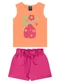 Bee Loop - Conjunto Regata Florezinhas Short Bee Loop Laranja - variação:  