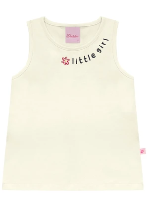 Duduka - Conjunto Regata Little Girl e Shorts Flores Bege - DUDUKA