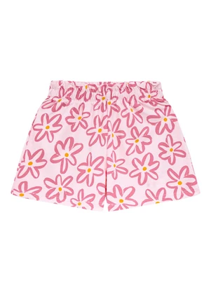 Duduka - Conjunto Regata Little Girl e Shorts Flores Rosa - DUDUKA