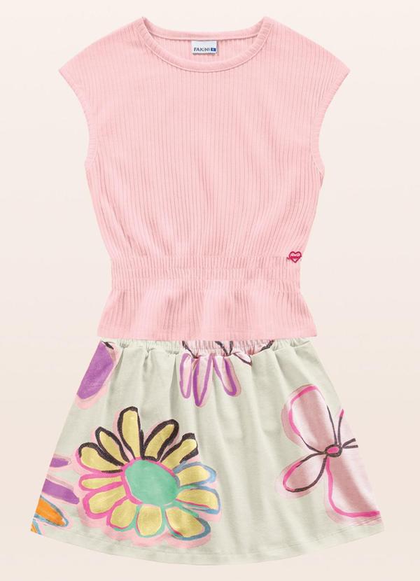 Fakini Kids - Conjunto Regata e Short-SaiaRosa