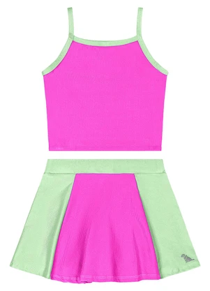 Quimby - Conjunto Regata Saia Short Interno Rosa - QUIMBY