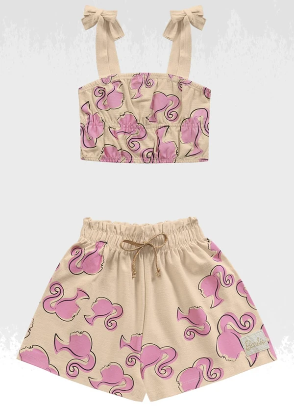 Barbie - Conjunto Regata/Short Barbie Bege 3
