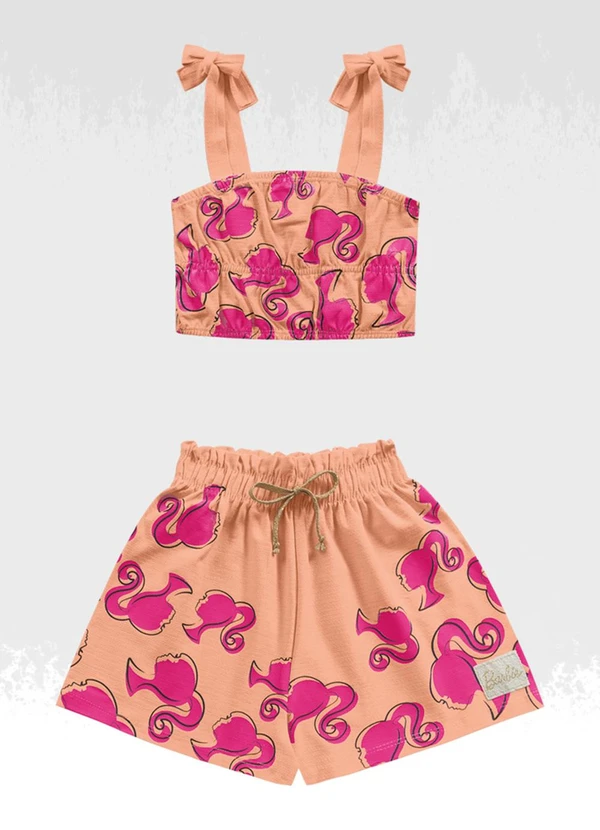 Barbie - Conjunto Regata/Short Barbie Laranja