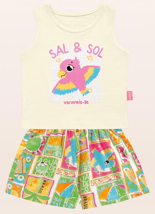 Fakini Kids - Conjunto Regata/Short Bege
