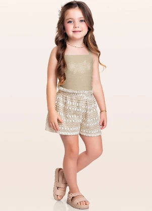 Fakini Kids - Conjunto Regata/Short Bege - FAKINI KIDS