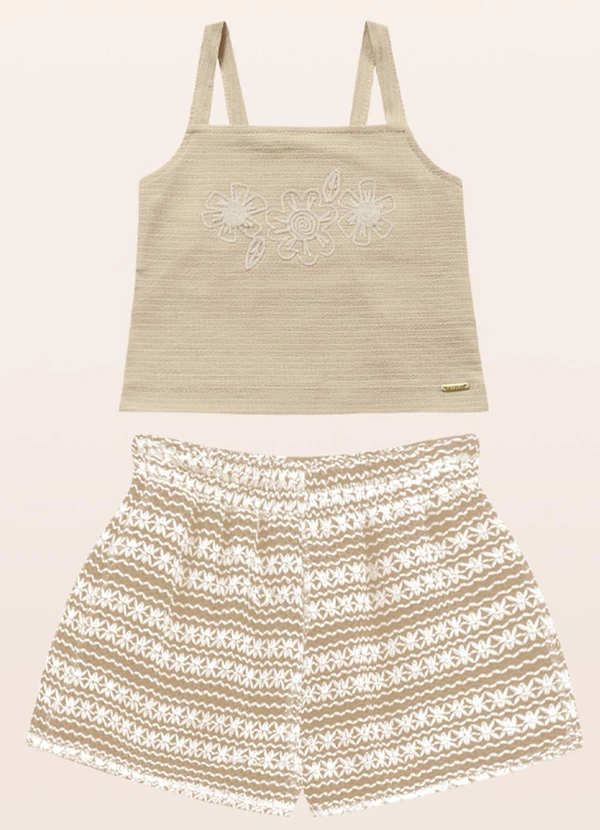 Fakini Kids - Conjunto Regata/Short Bege 3